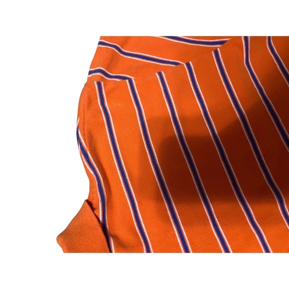 Polo Ralph Lauren Mens Large Orange Striped Short Sleeve Pique Polo Shirt - Picture 12 of 12